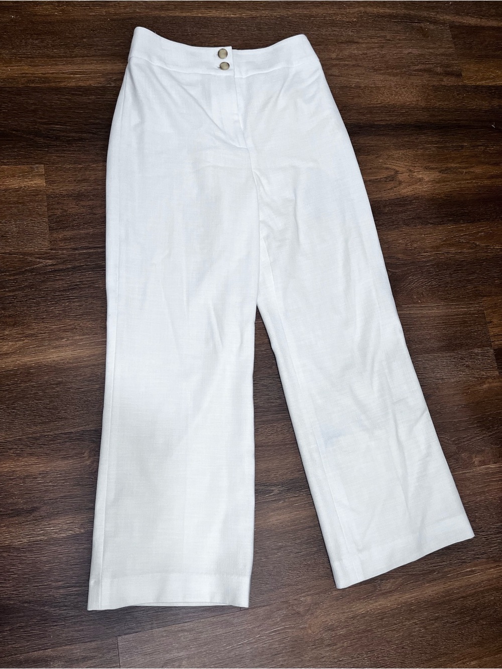 Veronica Beard White Wide Leg Crop Pants Size 4
